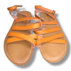 Size 8 American Eagle Tan Brown Strappy Sandals Faux Leather Boho Hippie Beach